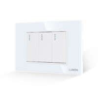 Intrerupator Triplu Mecanic LUXION cu Rama din Sticla, Standard Italian, 3M
