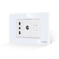 Priza Ingusta + TV + Internet cu Rama din Sticla LUXION, Standard Italian, 3M