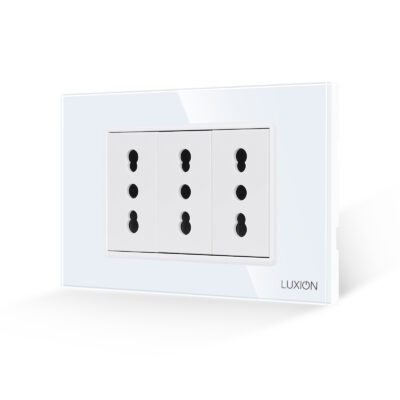 Priza Tripla cu Rama din Sticla LUXION, Standard Italian, 3M