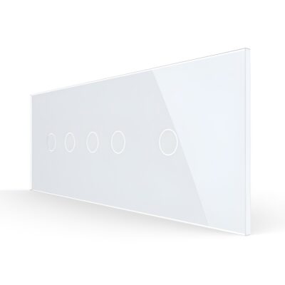 Panou Intrerupator Dublu + Dublu + Simplu cu Touch LIVOLO din Sticla, Standard Italian – 6/7M