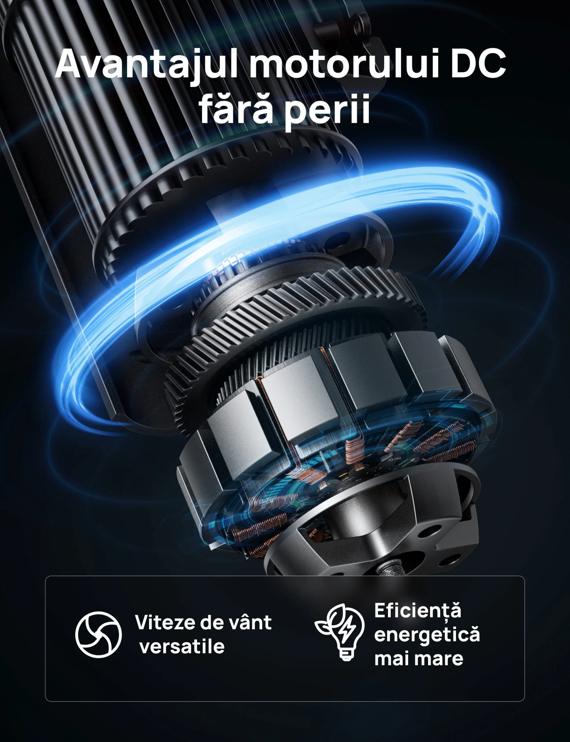 Ventilator Turn DREO Nomad DR-HTF014, Oscilatie 90°, 4 Moduri de Functionare, 8 Viteze, Display Digital, Telecomanda, Negru