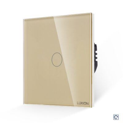 Intrerupator Simplu cu Revenire Curent Continuu 12/24V cu Touch din Sticla LUXION culoare aurie