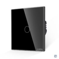 Intrerupator Simplu cu Revenire Curent Continuu 12/24V cu Touch din Sticla LUXION culoare neagra