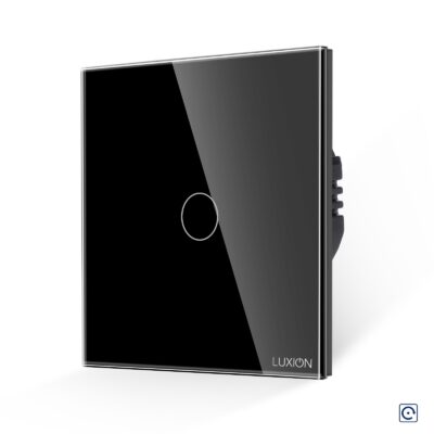 Intrerupator Simplu cu Revenire Curent Continuu 12/24V cu Touch din Sticla LUXION culoare neagra
