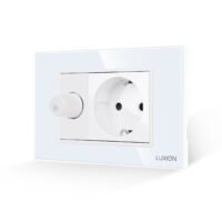 Comutator Pentru Ventilator + Priza cu Rama din Sticla LUXION, Standard Italian, 3M