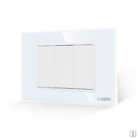 Intrerupator Jaluzele Mecanic 1M si 2 Taste False LUXION cu Rama din Sticla, Standard Italian, 3M