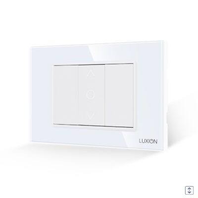 Intrerupator Jaluzele Mecanic 1M si 2 Taste False LUXION cu Rama din Sticla, Standard Italian, 3M