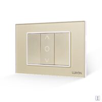 Intrerupator Jaluzele Mecanic 1M si 2 Taste False LUXION cu Rama din Sticla, Standard Italian, 3M culoare aurie