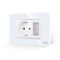 Priza Schuko + Lampa de Veghe cu Rama din Sticla LUXION, Standard Italian, 3M