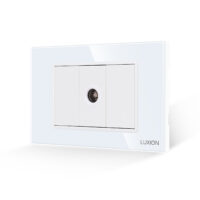 Priza TV 1M + 2 Taste False LUXION cu Rama din Sticla, Standard Italian, 3M