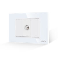 Priza TV Satelit 1M + 2 Taste False LUXION cu Rama din Sticla, Standard Italian, 3M