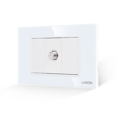 Priza TV Satelit 1M + 2 Taste False LUXION cu Rama din Sticla, Standard Italian, 3M