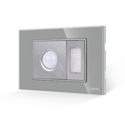 Senzor de Miscare 2M si Lampa de Veghe LUXION  cu Rama din Sticla, Standard Italian, 3M culoare gri