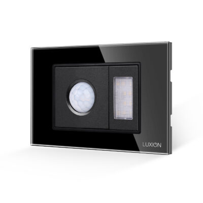 Senzor de Miscare 2M si Lampa de Veghe LUXION  cu Rama din Sticla, Standard Italian, 3M culoare neagra