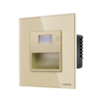 Lampa de Veghe cu Senzor de Miscare LUXION cu Rama din Sticla culoare aurie