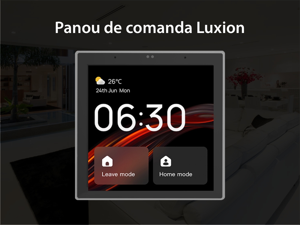 Panou de Comanda Inteligent LUXION All-in-One cu Integrare Sonerie, Control Lumini, AC, Draperii