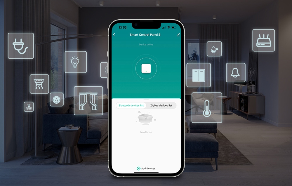 Panou de Comanda Inteligent LUXION All-in-One cu Integrare Sonerie, Control Lumini, AC, Draperii