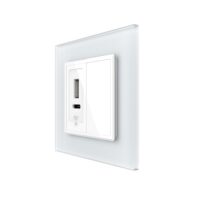 Priza USB-A + USB-C cu Rama Din Sticla si Tasta Falsa LIVOLO