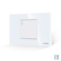 Intrerupator Simplu Cap Scara Mecanic LUXION cu Rama din Sticla, Standard Italian, 2/3M