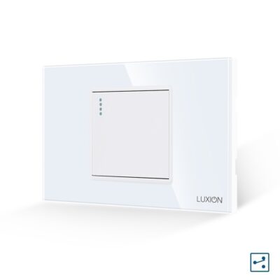 Intrerupator Simplu Cap Scara Mecanic LUXION cu Rama din Sticla, Standard Italian, 2/3M
