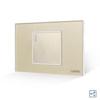 Intrerupator Simplu Cap Scara Mecanic LUXION cu Rama din Sticla, Standard Italian, 2/3M culoare aurie