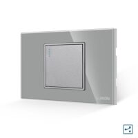 Intrerupator Simplu Cap Scara Mecanic LUXION cu Rama din Sticla, Standard Italian, 2/3M culoare gri