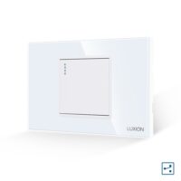 Intrerupator Simplu Cap Cruce Mecanic LUXION cu Rama din Sticla, Standard Italian, 2/3M