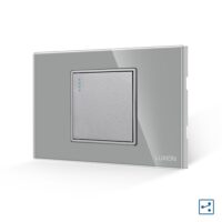 Intrerupator Simplu Cap Cruce Mecanic LUXION cu Rama din Sticla, Standard Italian, 2/3M culoare gri