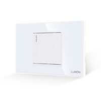 Intrerupator Simplu Mecanic LUXION cu Rama din Sticla, Standard Italian, 2/3M
