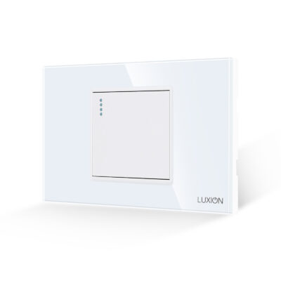 Intrerupator Simplu Mecanic LUXION cu Rama din Sticla, Standard Italian, 2/3M