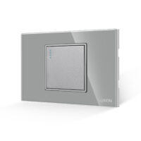 Intrerupator Simplu Mecanic LUXION cu Rama din Sticla, Standard Italian, 2/3M culoare gri