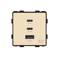 Modul Priza Fast Charge 65W – USB-A + 2 x USB-C LUXION culoare aurie