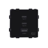 Modul Priza Fast Charge 65W – USB-A + 2 x USB-C LUXION culoare neagra