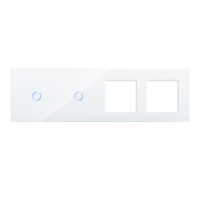 Panou 2 Intrerupatoare Simple cu Touch si 2 Prize Din Sticla LUXION