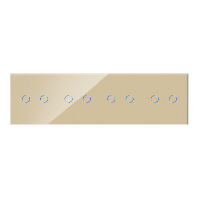 Panou 4 Intrerupatoare Duble cu Touch din Sticla LUXION culoare aurie
