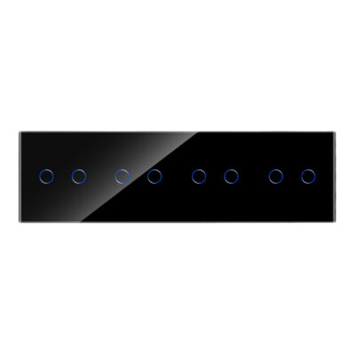 Panou 4 Intrerupatoare Duble cu Touch din Sticla LUXION culoare neagra