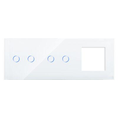 Panou 2 Intrerupatoare Duble si 1 Priza cu Touch Din Sticla LUXION