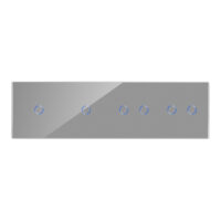 Panou Intrerupator Simplu + Simplu + Dublu + Dublu cu Touch din Sticla LUXION culoare gri
