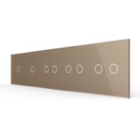 Panou 2 Intrerupatoare Simple si 3 Duble cu Touch LIVOLO din Sticla culoare aurie