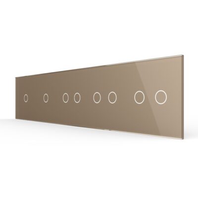 Panou 2 Intrerupatoare Simple si 3 Duble cu Touch LIVOLO din Sticla culoare aurie