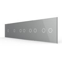 Panou 2 Intrerupatoare Simple si 3 Duble cu Touch LIVOLO din Sticla culoare gri