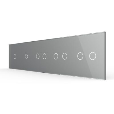 Panou 2 Intrerupatoare Simple si 3 Duble cu Touch LIVOLO din Sticla culoare gri