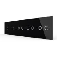 Panou 2 Intrerupatoare Simple si 3 Duble cu Touch LIVOLO din Sticla culoare neagra