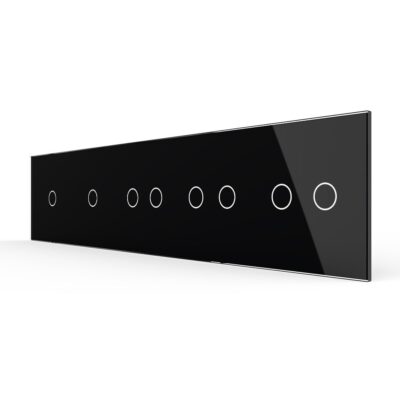 Panou 2 Intrerupatoare Simple si 3 Duble cu Touch LIVOLO din Sticla culoare neagra
