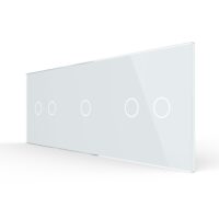 Panou Intrerupator Dublu + Simplu + Dublu cu Touch LIVOLO din Sticla