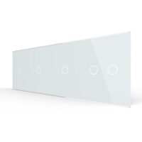 Panou Intrerupator Simplu + Simplu + Simplu + Dublu cu Touch LIVOLO din Sticla