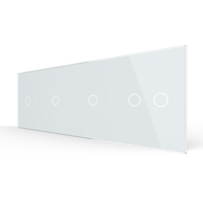 Panou Intrerupator Simplu + Simplu + Simplu + Dublu cu Touch LIVOLO din Sticla