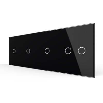 Panou Intrerupator Simplu + Simplu + Simplu + Dublu cu Touch LIVOLO din Sticla culoare neagra