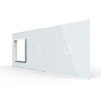 Panou Priza Simpla + 2 Intrerupatoare Simple cu Touch LIVOLO din Sticla