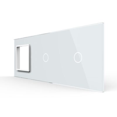 Panou Priza Simpla + 2 Intrerupatoare Simple cu Touch LIVOLO din Sticla